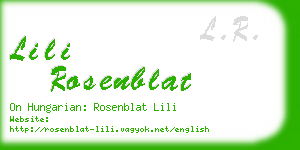 lili rosenblat business card